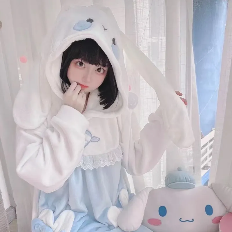 Kawaii White Blue Bunny Pajamas Homewear MK19206