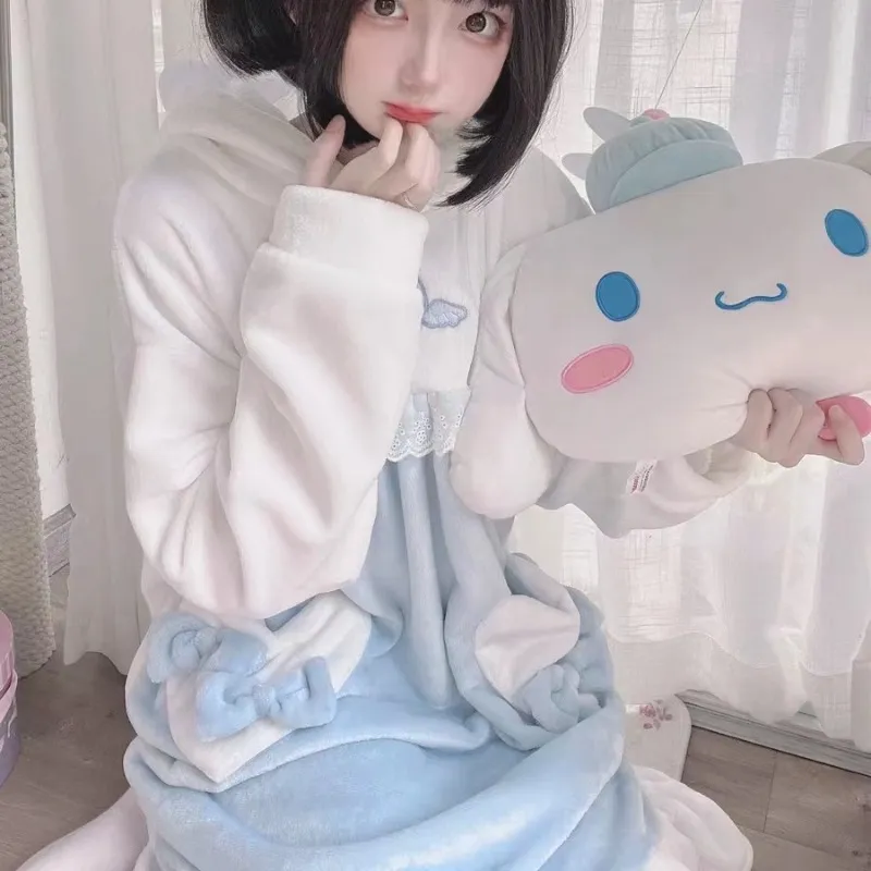 Kawaii White Blue Bunny Pajamas Homewear MK19206