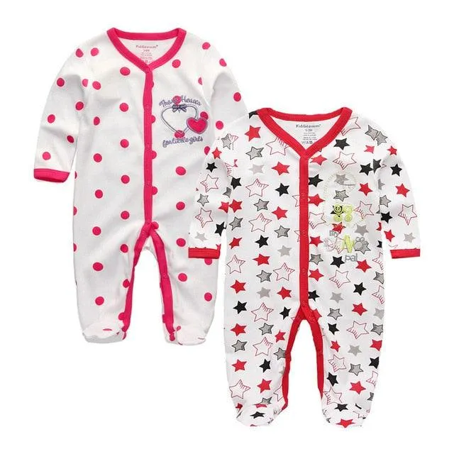 Kiddiezoom Brand Summer Baby Romper Long Sleeves Cartoon overalls Newborn Baby Girls Boys Clothes Cotton roupa infantil Pajamas