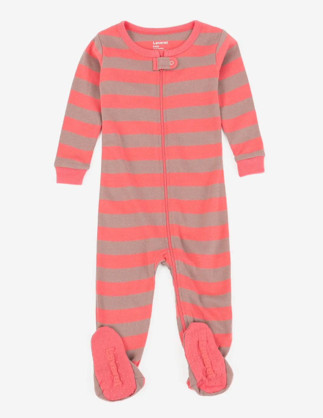 Kids Clearance Footed Rose & Antler Stripes Pajamas