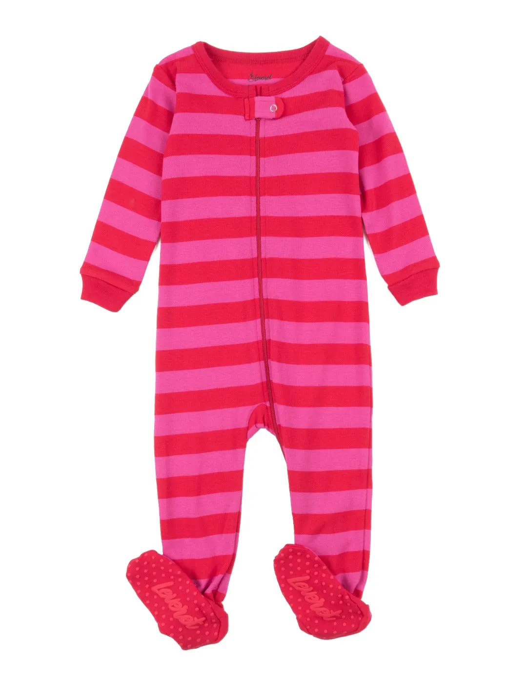 Kids Footed Red & Pink Pajamas