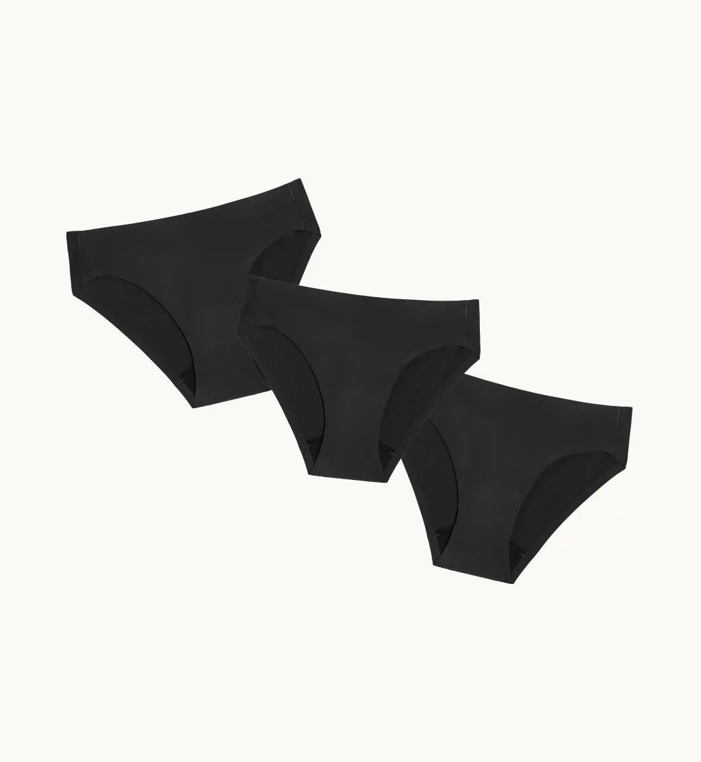 (Kit Item) Everyday Leakproof Underwear Black 3-Pack | Bikini