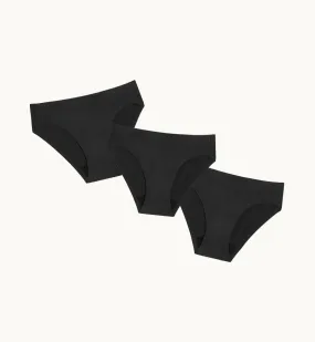 (Kit Item) Summer Essentials Leakproof Underwear Black 3-Pack | Bikini