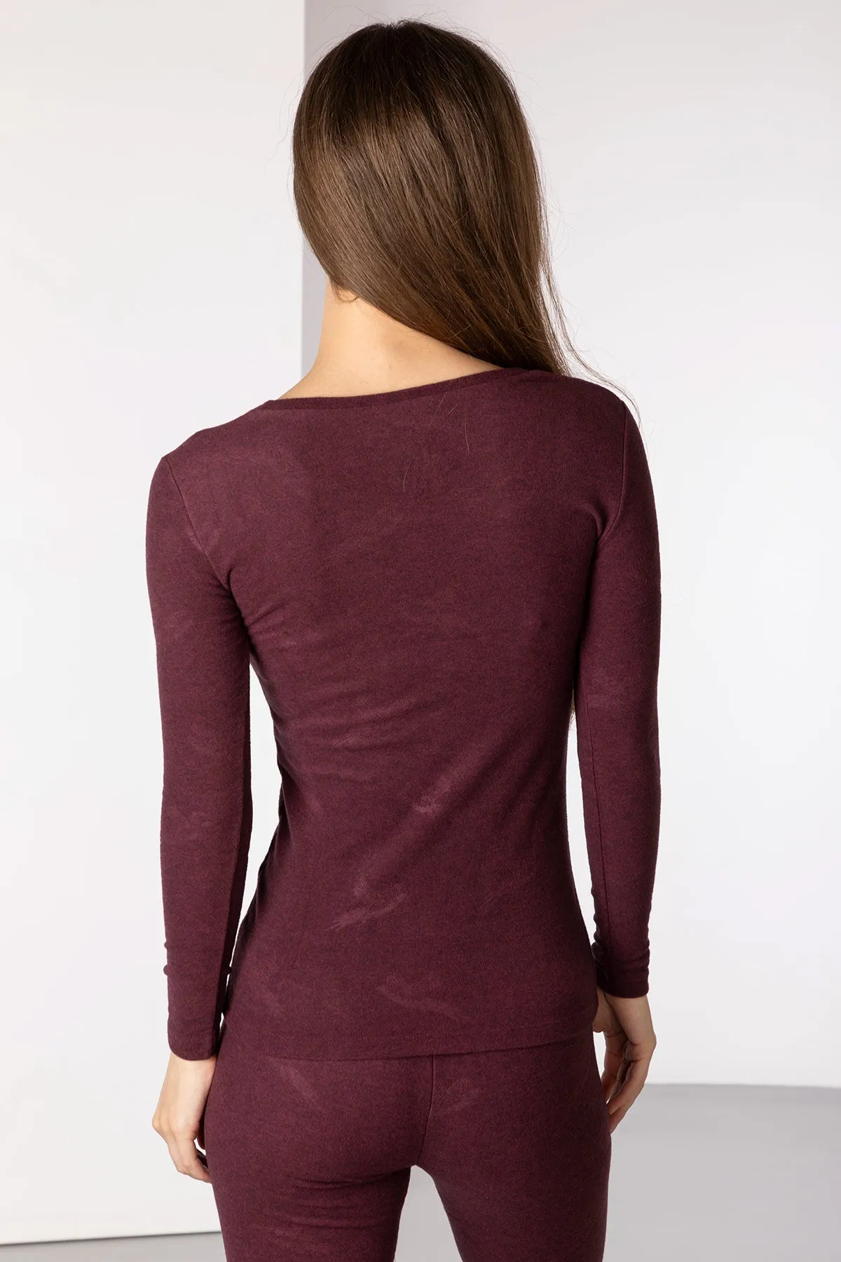 Ladies Brushed Thermal Long Sleeved Base Layer Top - Ella