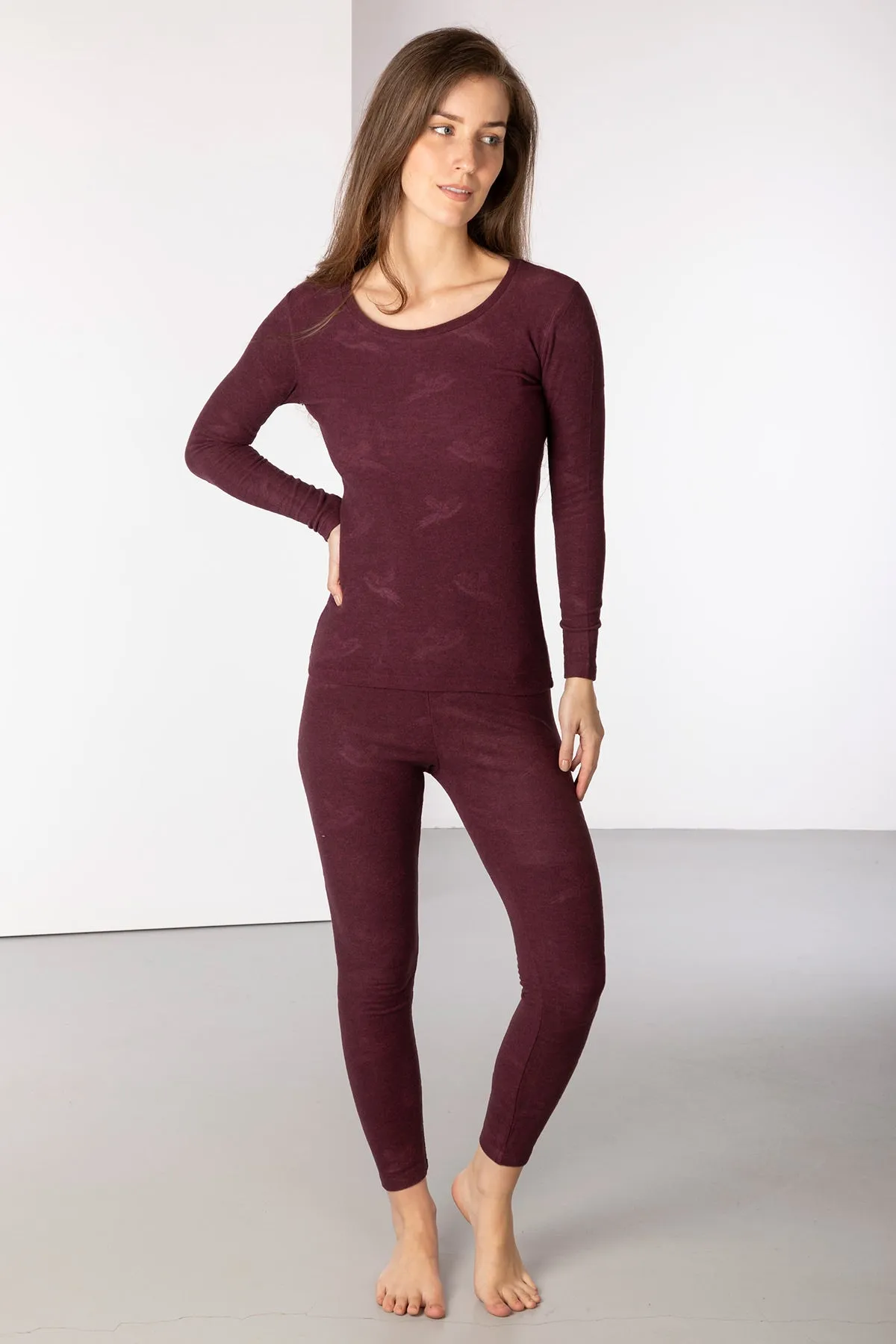 Ladies Brushed Thermal Long Sleeved Base Layer Top - Ella