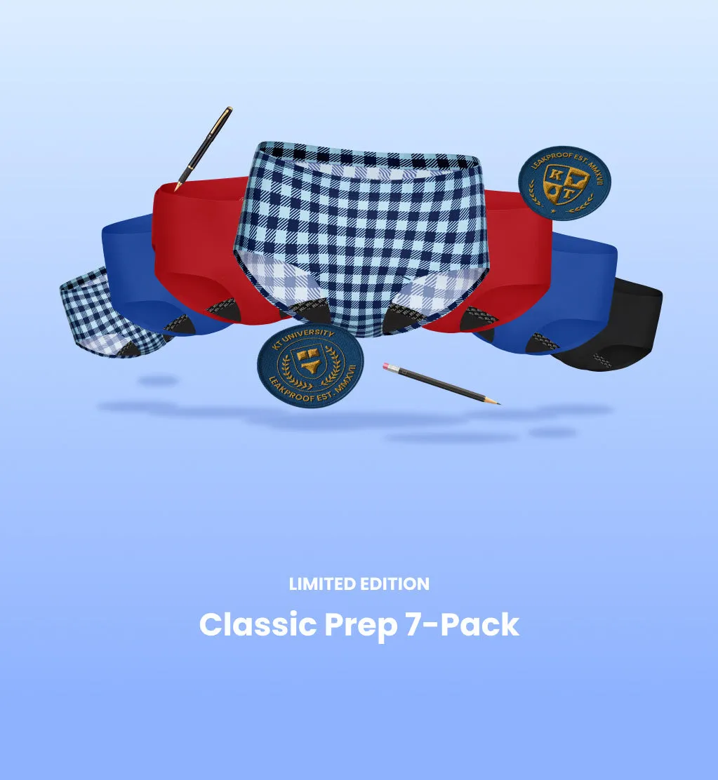 Leakproof UltraThin No-Show Underwear 7-Pack - Classic Prep