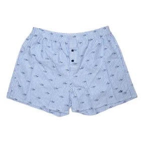 Libertine-Libertine Underwear - Striped Boats Woven Boxer - White / Navy