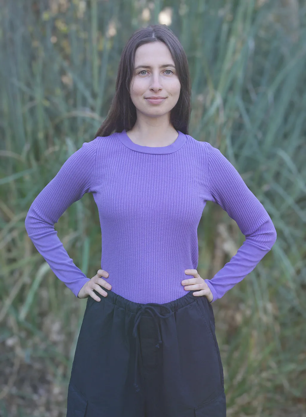 Luxe Thermal Long Sleeve Scoop Neck in Iris