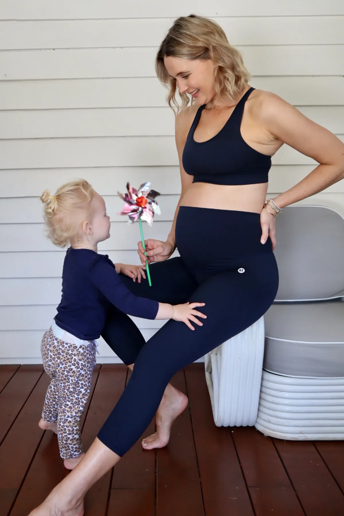 Mama Maternity Leggings 7/8 Length - Navy