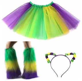 Mardi gras leggings & tutu combo