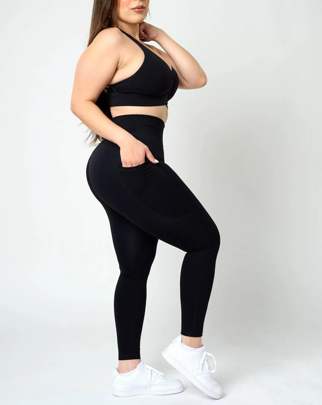 Maria High Rise Pocket Leggings - Black