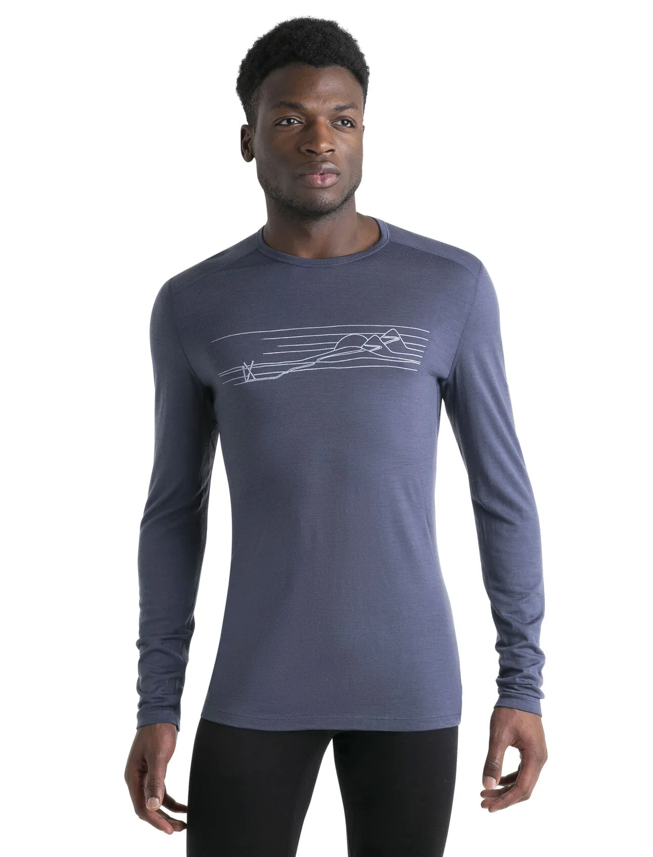 Mens Merino 200 Oasis LS Thermal Top Ski Stripes