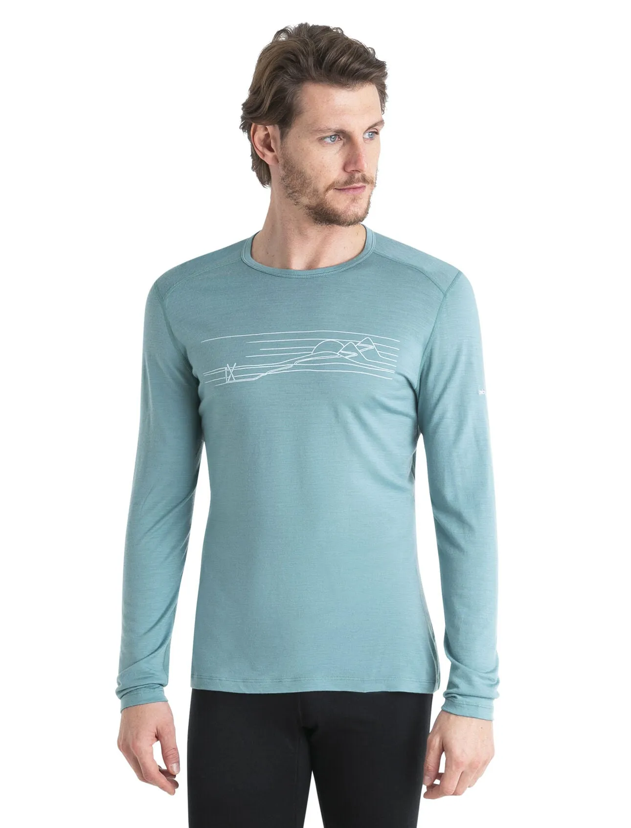 Mens Merino 200 Oasis LS Thermal Top Ski Stripes