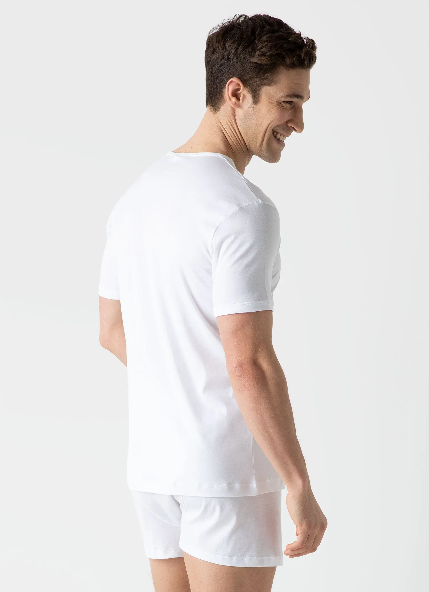 Men's Sea Island Cotton Underwear T-shirt in White