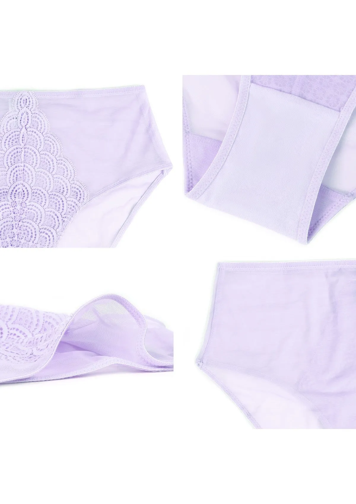 Mermaid High-Rise Light Purple Lace Brief Underwear