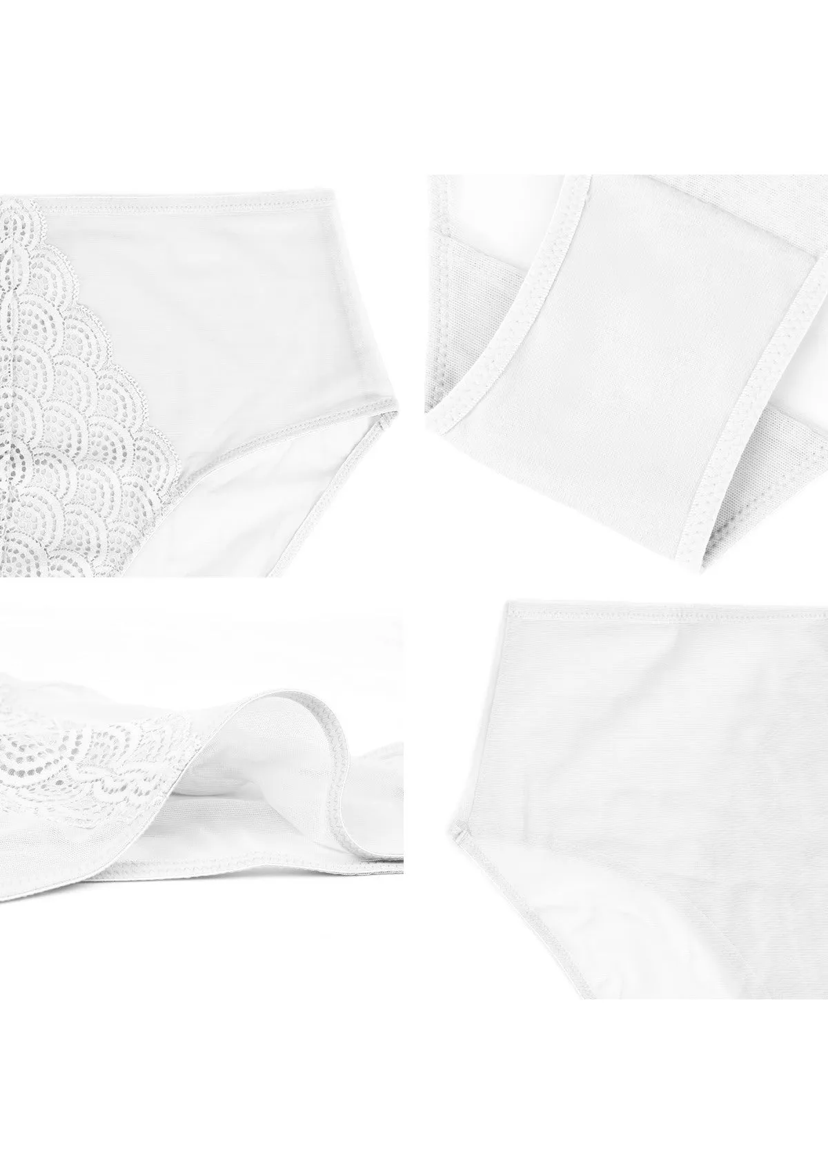 Mermaid High-Rise White Lace Brief Underwear