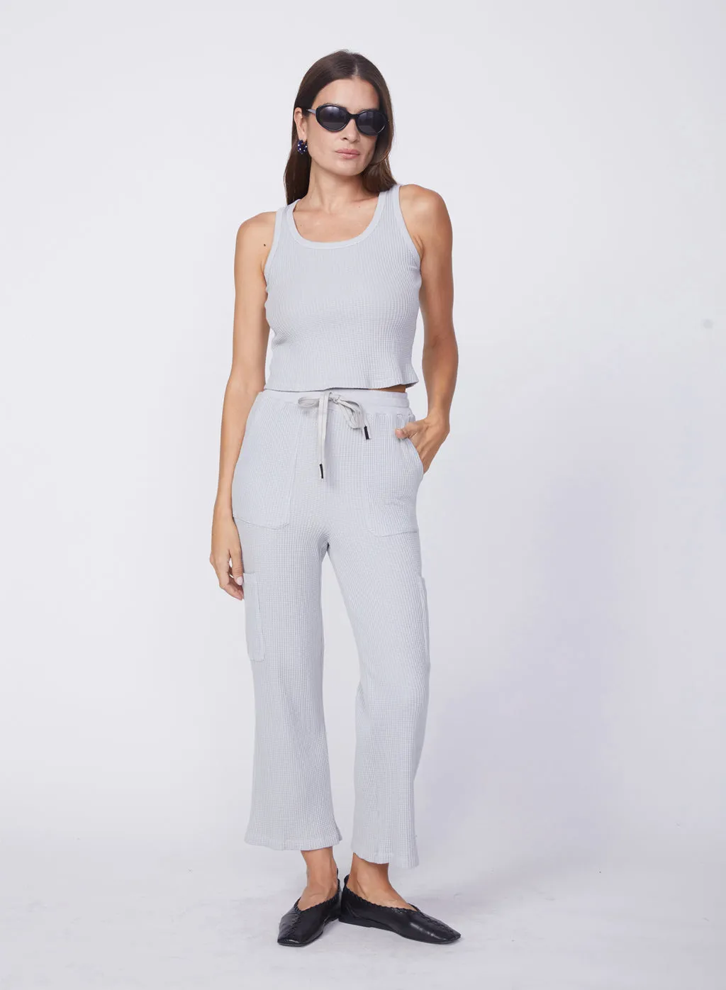 Mini Luxe Thermal Cropped Pant in Harbour