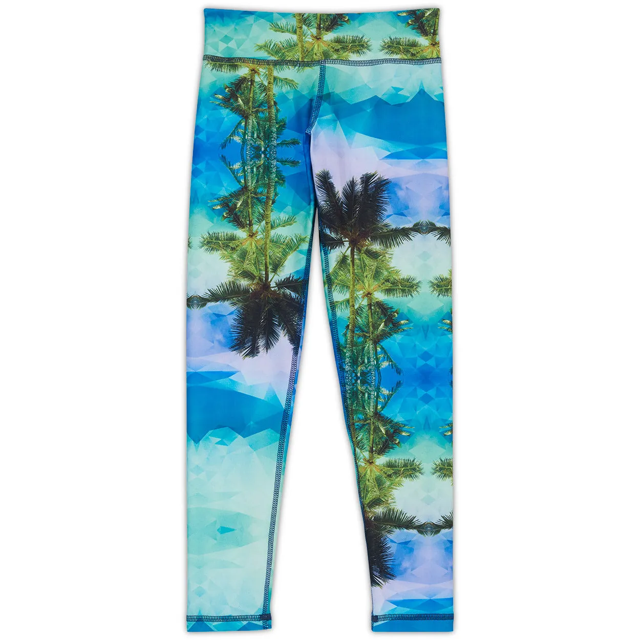 Palm Trees Hybrid Youth Leggings UPF 50 