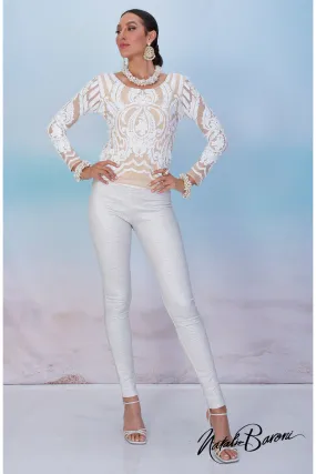 Pearl Embossed Leggings - San Remo