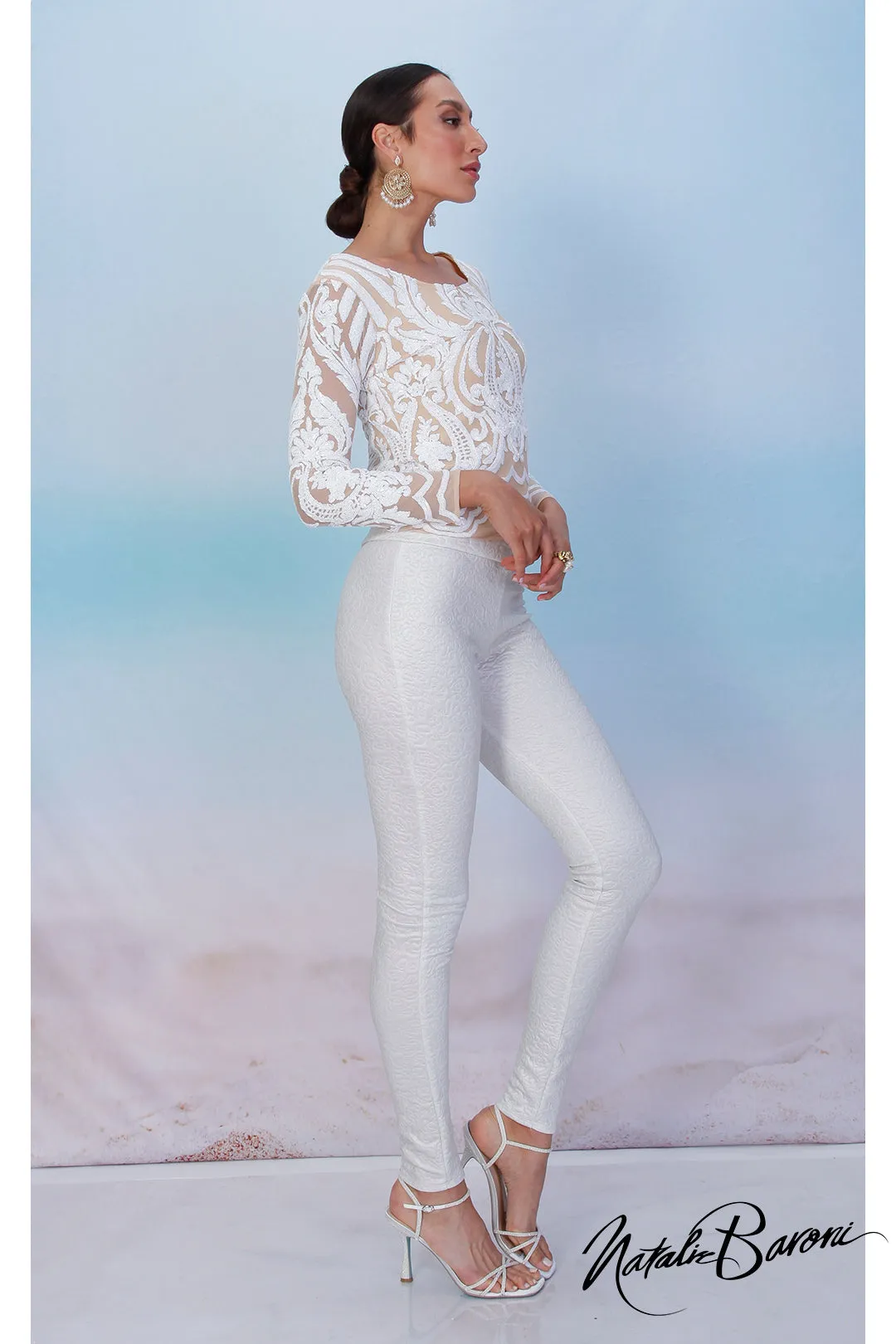 Pearl Embossed Leggings - San Remo