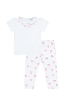 Pink Heart Tee-Leggings Set