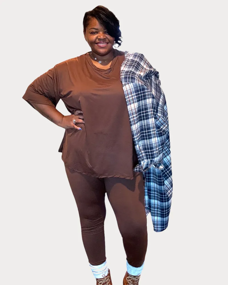 Plus Size Oversized T-shirt & Leggings Set