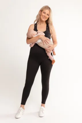 Postpartum Leggings With Pockets Full-Length - Black