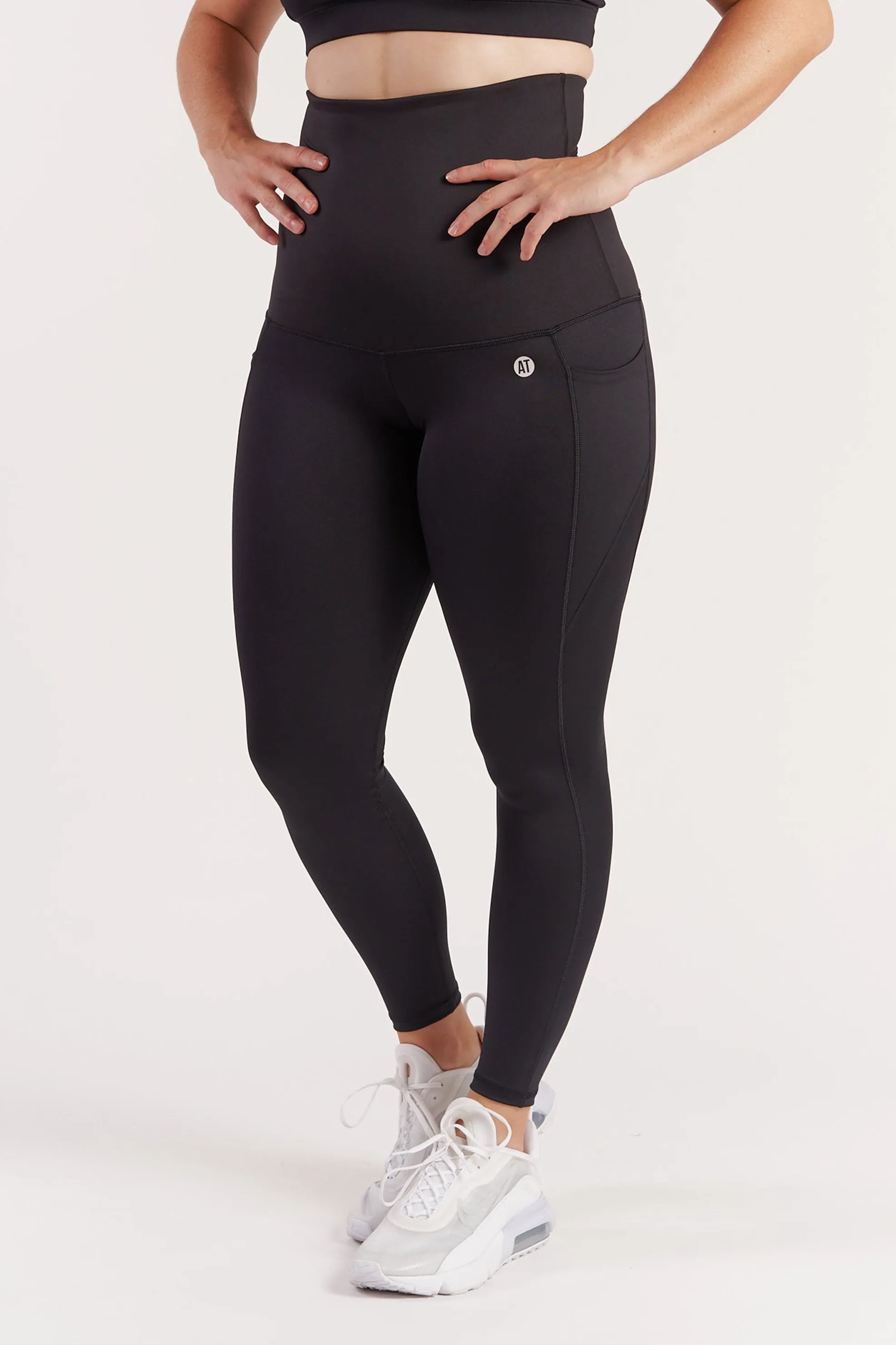 Postpartum Leggings With Pockets Full-Length - Black