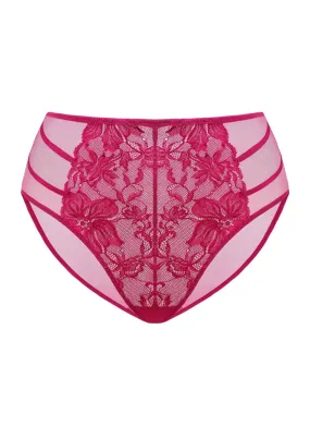 Pretty In Petals Red High-Rise Lace Brief Underwear