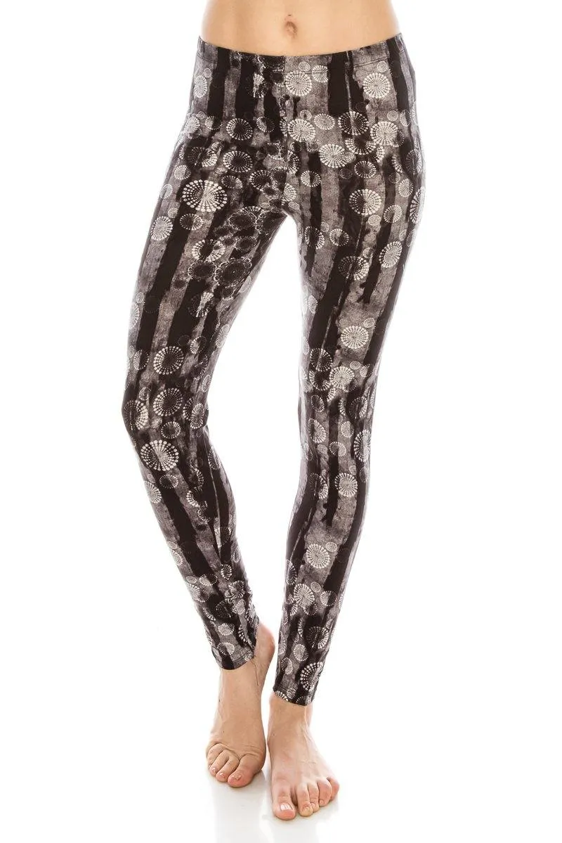 Print Pattern Leggings - Soft Stretch Peach Skin Leggings