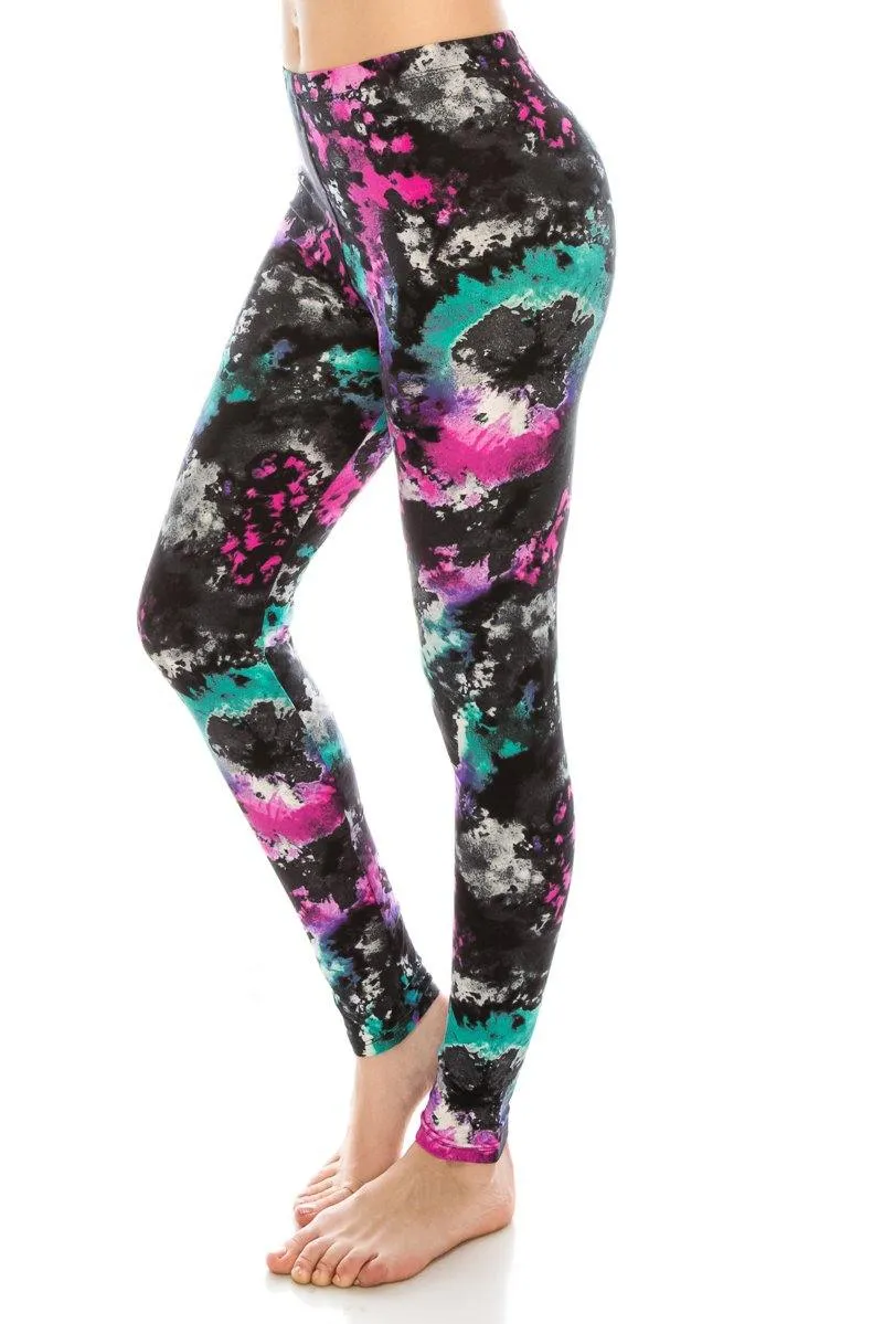 Print Pattern Leggings - Soft Stretch Peach Skin Leggings