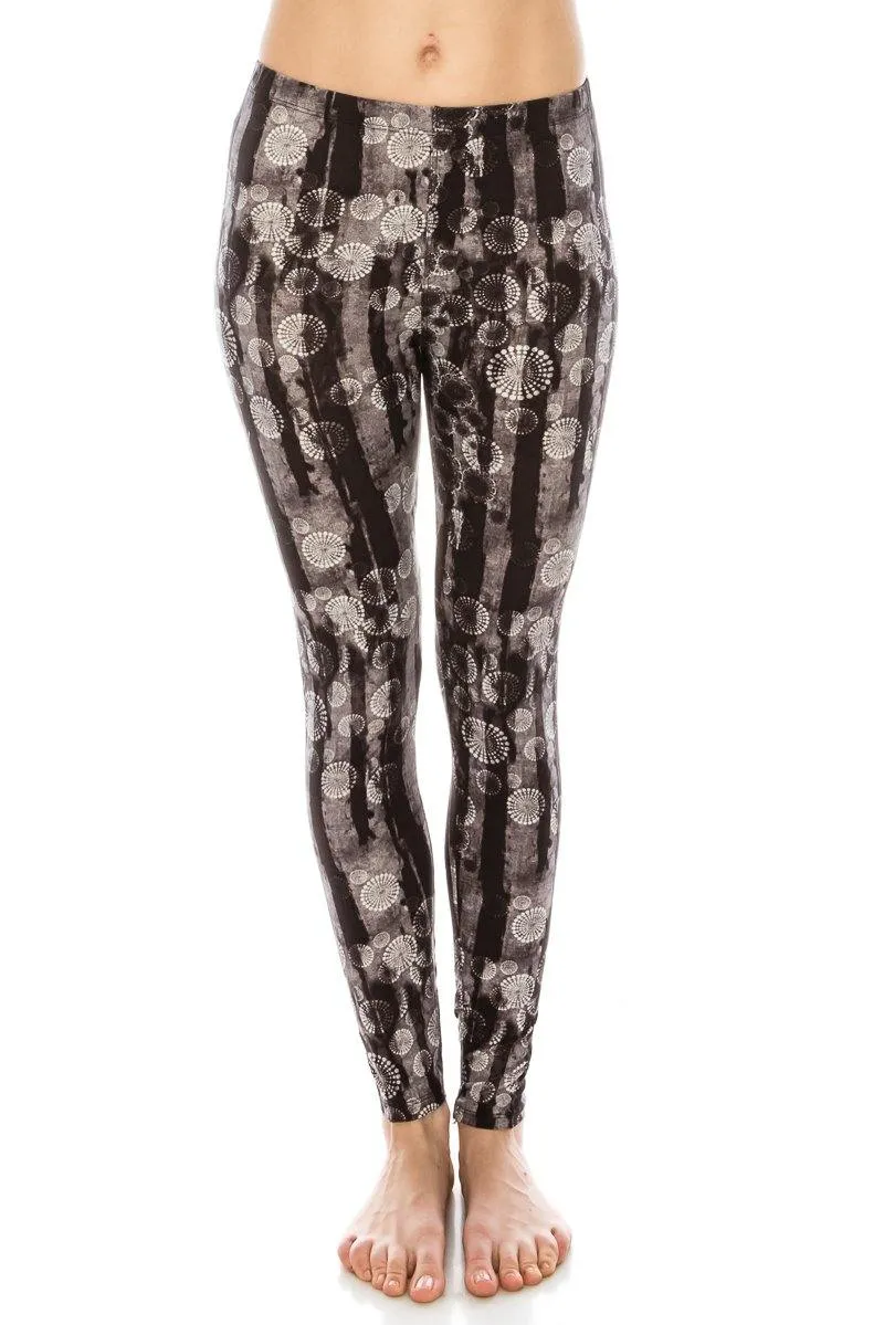 Print Pattern Leggings - Soft Stretch Peach Skin Leggings