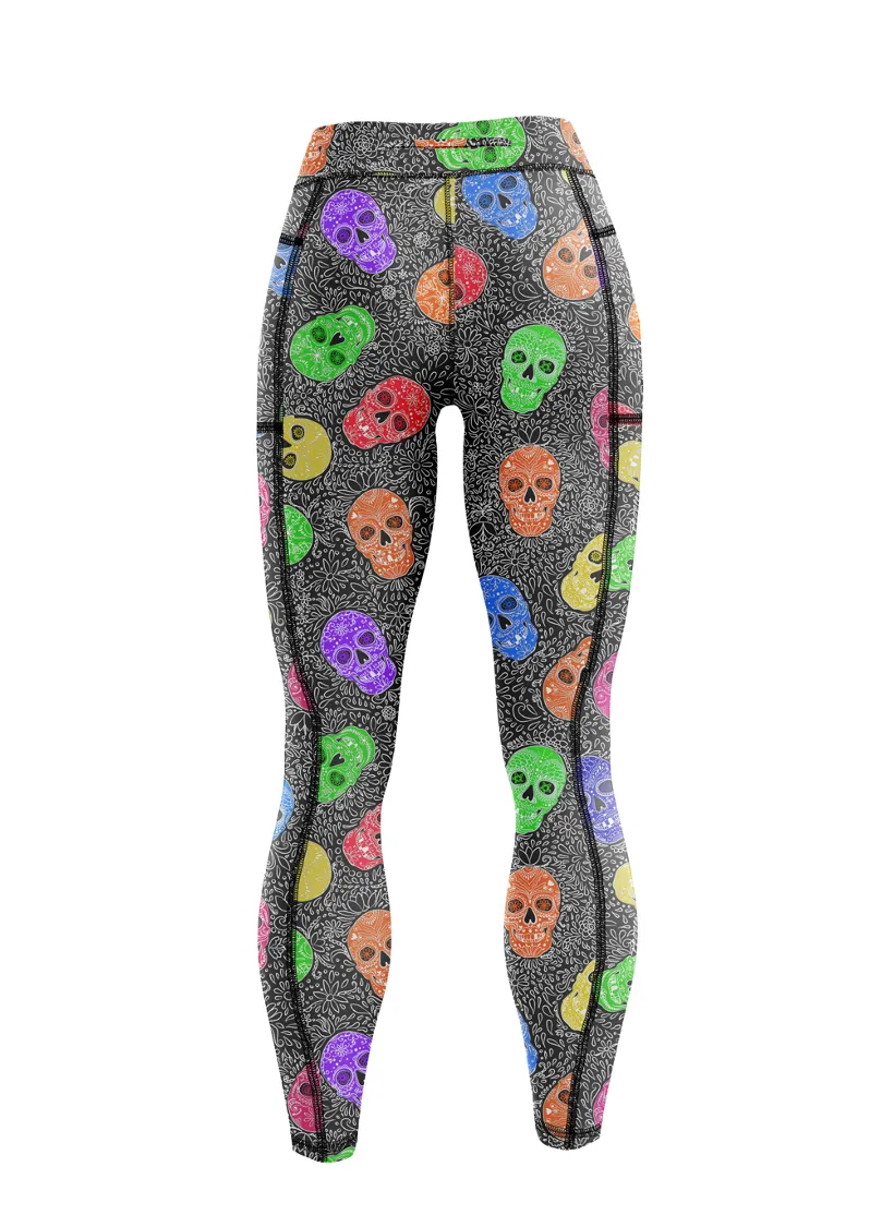 "Never a dull skull" leggings