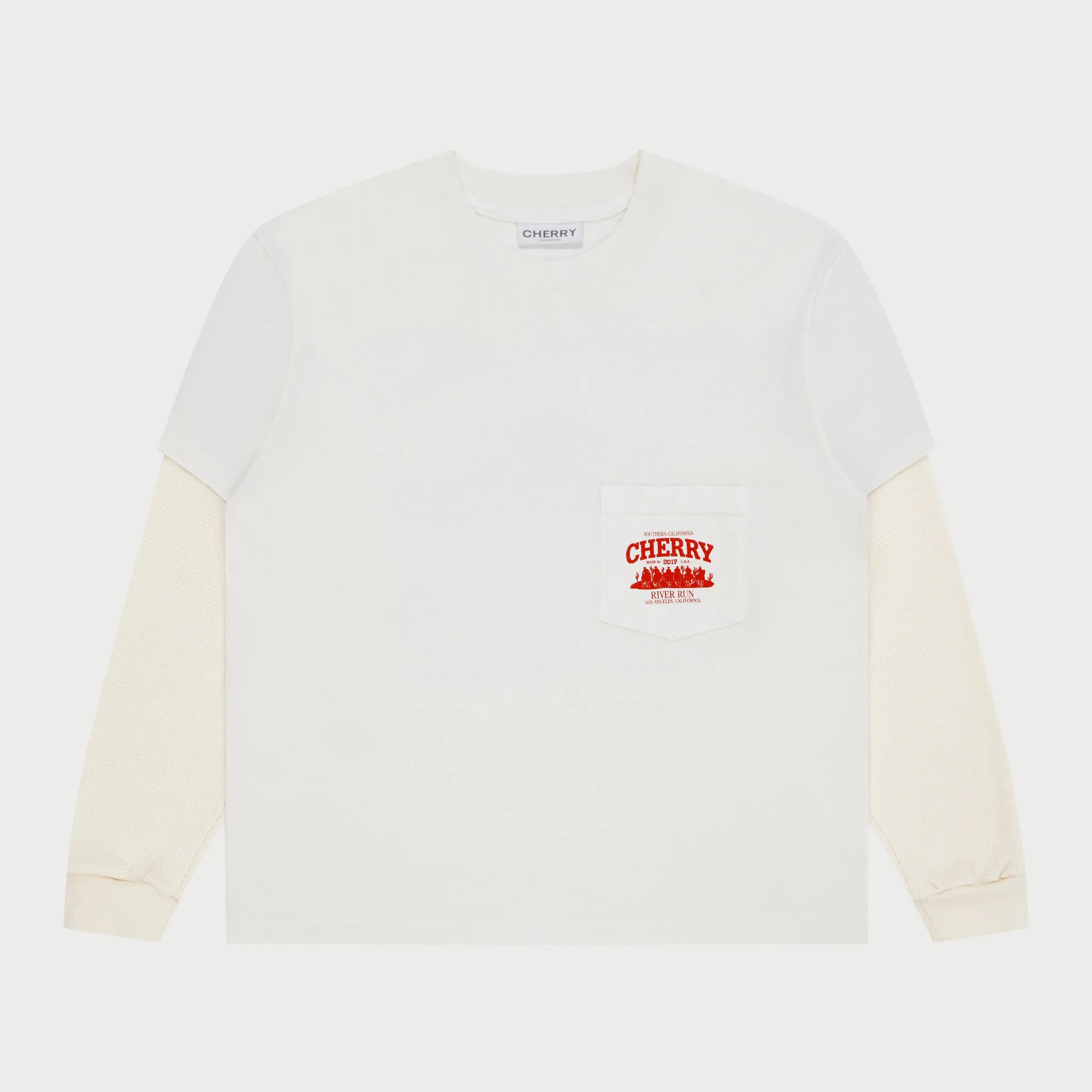 River Run Boxy Pocket Thermal L/S (Vintage White)