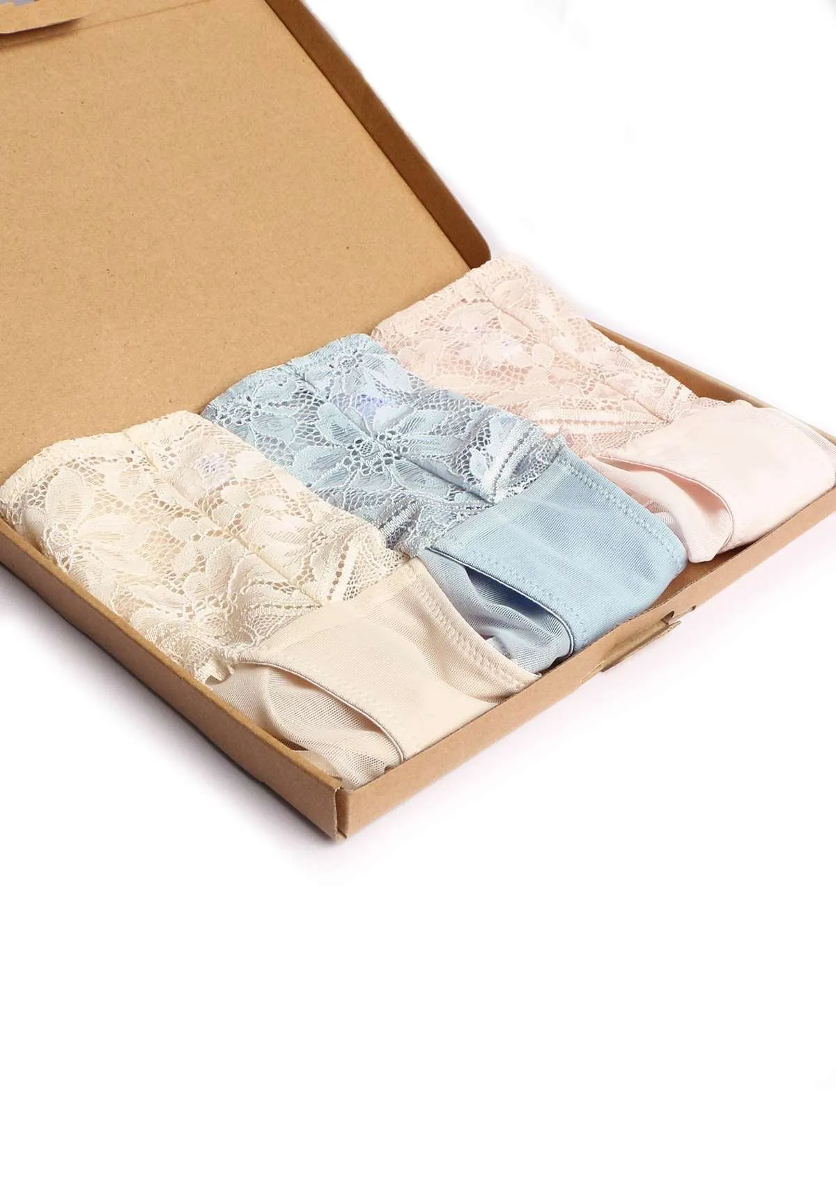 Silene Sheer Lace Hipster Underwear 3 Pack