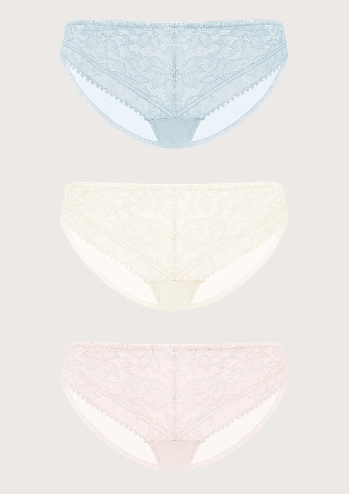 Silene Sheer Lace Hipster Underwear 3 Pack