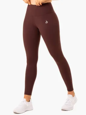 STAPLES SCRUNCH BUM LEGGINGS - CHOCOLATE