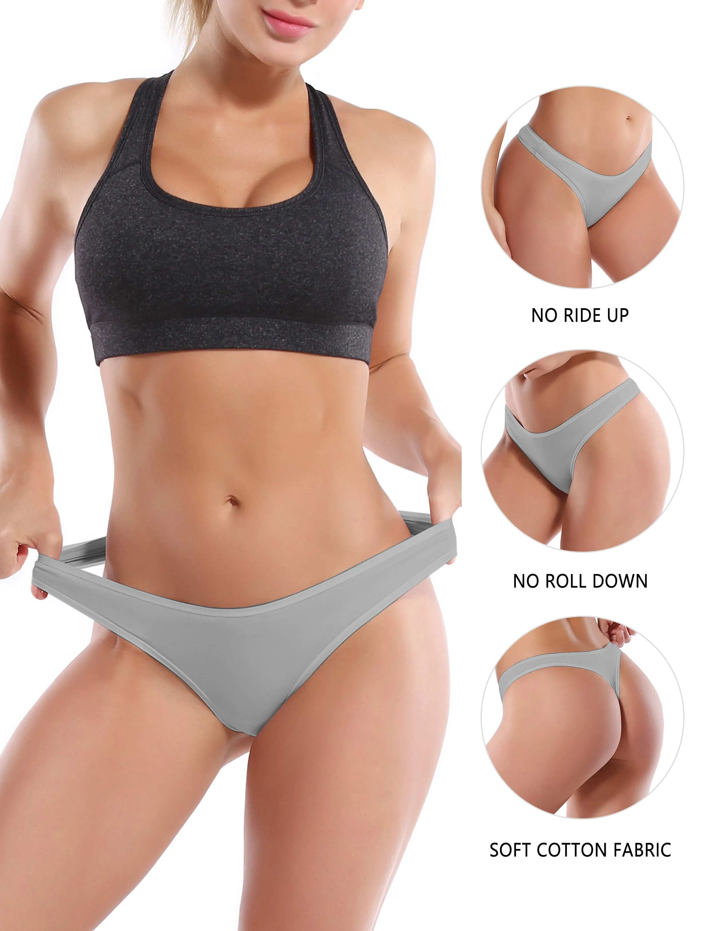 Super Soft Modal Sports Thongs underwear lightgray