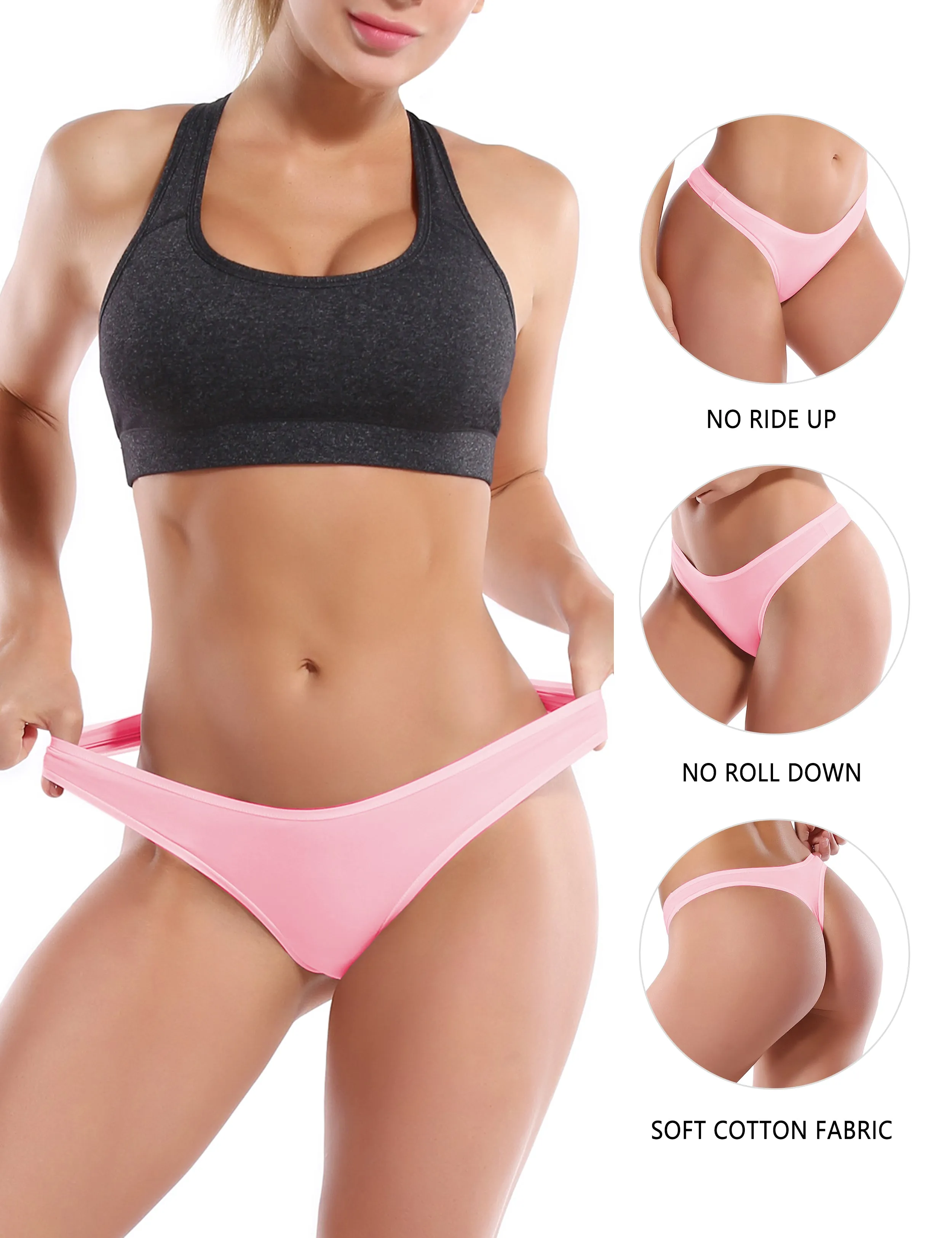 Super Soft Modal Sports Thongs underwear lightpink