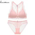 Top lace Embroidery bra brief sets underwear sexy lingerie