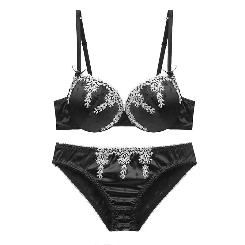 Top lace Embroidery bra brief sets underwear sexy lingerie