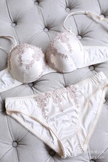 Top lace Embroidery bra brief sets underwear sexy lingerie