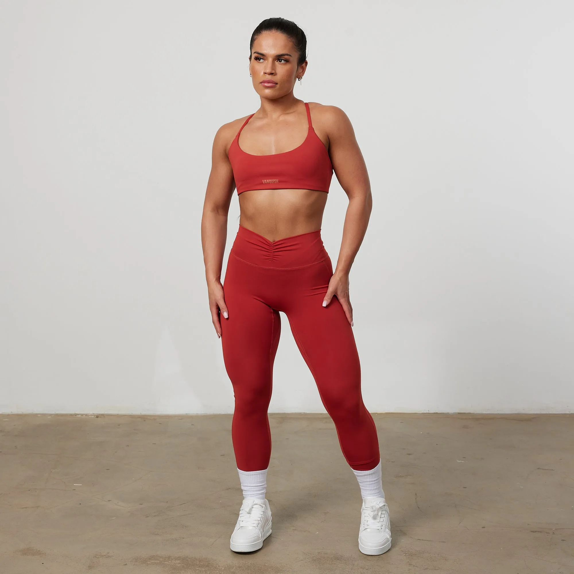 Vanquish Enhance Chilli Red Ruched Leggings