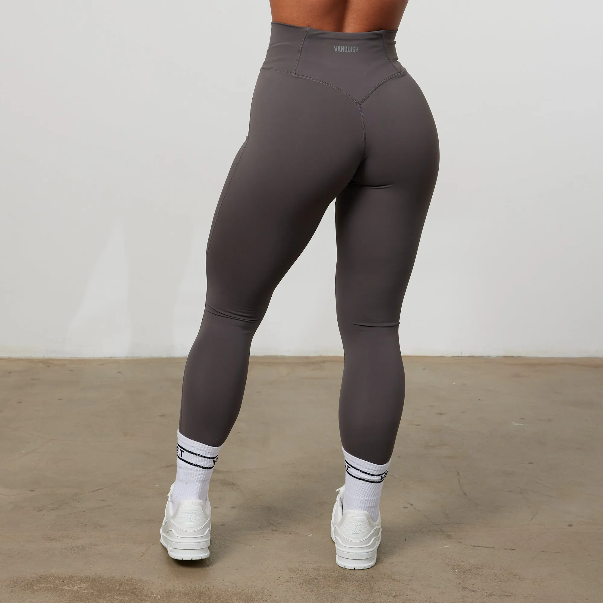 Vanquish Enhance Graphite Grey Ruched Leggings