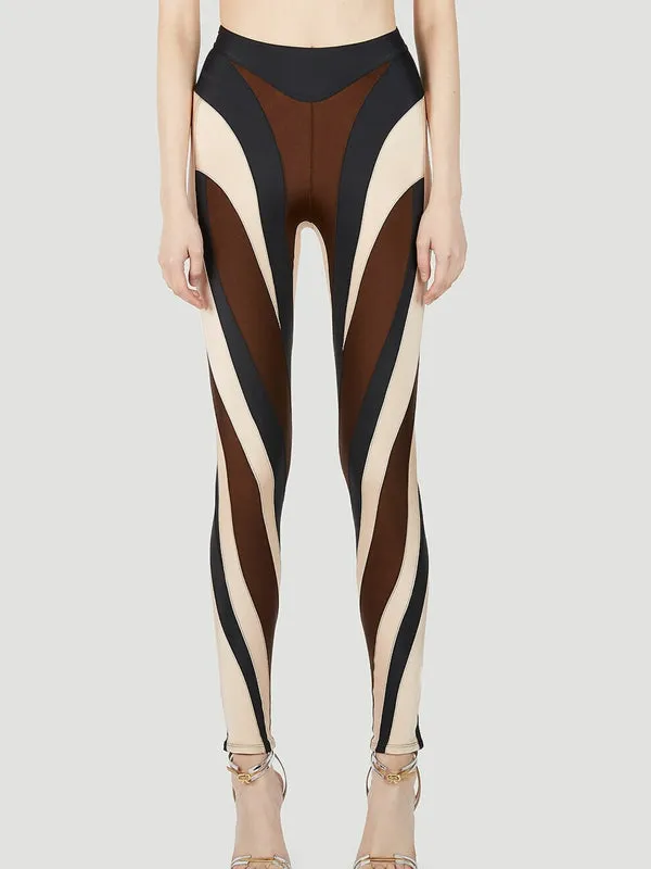 ZASUWA Female Contrast Color Stripes Hip-lift Leggings